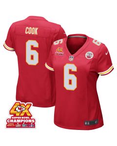 Bryan Cook 6 Kansas City Chiefs Super Bowl LVIII Champions 4X Game Women Jersey – Red