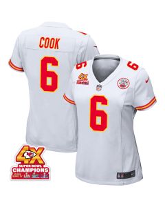 Bryan Cook 6 Kansas City Chiefs Super Bowl LVIII Champions 4X Game Women Jersey – White