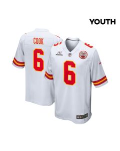 Bryan Cook 6 Kansas City Chiefs Super Bowl LVIII Patch Game YOUTH Jersey – White