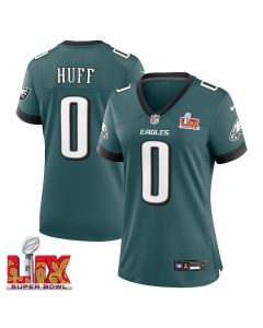 Bryce Huff #0 Philadelphia Eagles Super Bowl LIX Women’s Jersey – Midnight Green