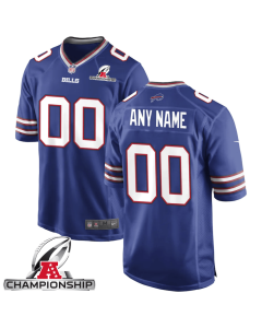 Buffalo Bills AFC Championship Patch Game Men Custom Jersey – Royal