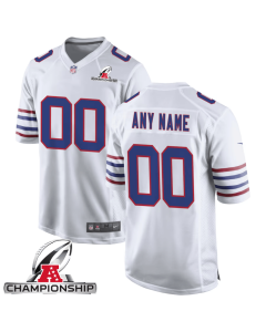 Buffalo Bills AFC Championship Patch Game Men Custom Jersey – White