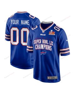 Buffalo Bills Super Bowl LIX Champions V2 Game Men Custom Jersey – Royal