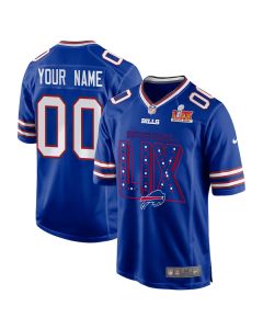 Buffalo Bills Super Bowl LIX V2 Game Men Custom Jersey – Royal