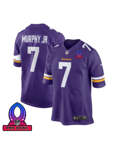 Byron Murphy Jr. 7 Baltimore Ravens 2025 Pro Bowl Patch Game Men Jersey – Purple