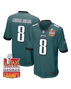 C.J. Gardner-Johnson 8 Philadelphia Eagles Super Bowl LIX Champions Patch Game Men Jersey – Midnight Green