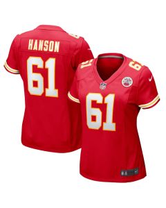 C.J. Hanson 61 Kansas City Chiefs Women’s Game Jersey – Red