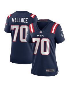 Caedan Wallace 70 New England Patriots Women’s Team Game Jersey – Navy