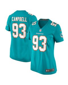 Calais Campbell 93 Miami Dolphins Women’s Game Jersey – Aqua