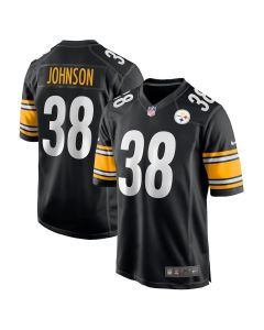 Caleb Johnson 38 Pittsburgh Steelers Game Men Jersey – Black