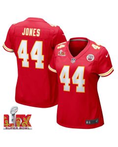 Cam Jones #44 Kansas City Chiefs Super Bowl LIX Women’s Jersey – Red