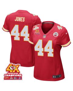 Cam Jones 44 Kansas City Chiefs Super Bowl LVIII Champions 4X Game Women Jersey – Red