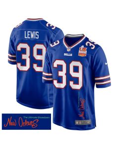Cam Lewis 39 Buffalo Bills Super Bowl LIX Champions Patch ‘New Orleans – The Ultimate Showdown’ EMBROIDERED Game Men Jersey – Royal