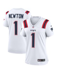 Cam Newton 1 New England Patriots Women Game Jersey – White