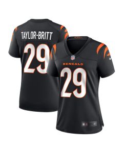 Cam Taylor-Britt 29 Cincinnati Bengals Women Game Jersey – Black