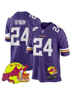 Camryn Bynum 24 Minnesota Vikings Super Bowl LIX New Orleans Patch Game Men Jersey – Purple