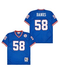 Carl Banks 58 New York Giants Spider Lockhart 43 Patch Throwback Men Jersey – Blue