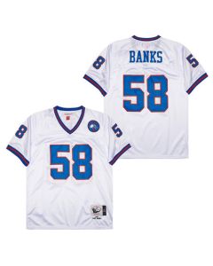 Carl Banks 58 New York Giants Spider Lockhart 43 Patch Throwback Men Jersey – White