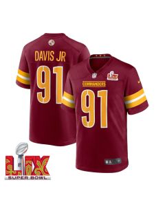 Carl Davis Jr. #91 Washington Commanders Super Bowl LIX Jersey – Men’s – Burgundy