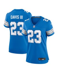 Carlton Davis III 23 Detroit Lions Women’s Game Jersey – Blue
