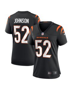 Cedric Johnson 52 Cincinnati Bengals Women’s Game Jersey – Black