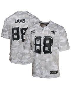 CeeDee Lamb 88 Dallas Cowboys 2024 Salute to Service Game YOUTH Jersey – Arctic Camo