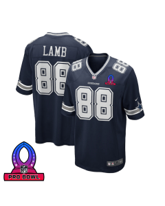 CeeDee Lamb 88 Dallas Cowboys 2025 Pro Bowl Patch Game Men Jersey – Navy