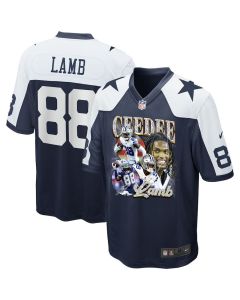 CeeDee Lamb 88 Dallas Cowboys Cee Works Hard Alternate Game Men Jersey – Navy