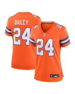 Champ Bailey 24 Denver Broncos Women’s Mile High Collection 1977 Throwback Retired Player Game Jersey – Orange