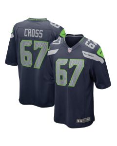 Charles Cross 67 Seattle Seahawks Men Game Jersey – Navy