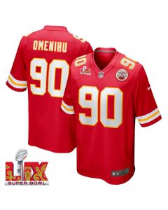 Charles Omenihu #90 Kansas City Chiefs Super Bowl LIX Jersey – Men’s – Red