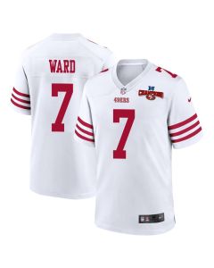 Charvarius Ward 7 San Francisco 49ers NFC Champions Patch Game Men Jersey – White