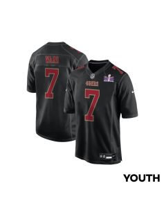 Charvarius Ward 7 San Francisco 49ers Super Bowl LVIII Patch Fashion Game YOUTH Jersey – Carbon Black