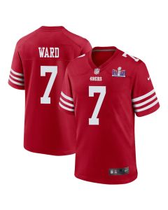 Charvarius Ward 7 San Francisco 49ers Super Bowl LVIII Patch Game Men Jersey – Scarlet
