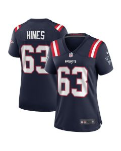 Chasen Hines 63 New England Patriots Women Game Jersey – Navy