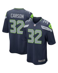 Chris Carson 32 Seattle Seahawks Men Game Jersey – Navy