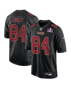 Chris Conley 84 San Francisco 49ers Super Bowl LVIII Patch Fashion Game Men Jersey – Carbon Black