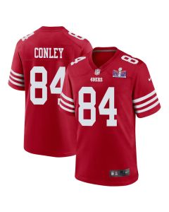 Chris Conley 84 San Francisco 49ers Super Bowl LVIII Patch Game Men Jersey – Scarlet