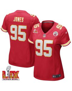 Chris Jones #95 Kansas City Chiefs Super Bowl LIX Women’s Jersey – Red