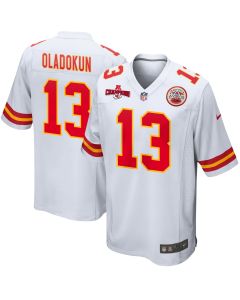 Chris Oladokun 13 Kansas City Chiefs AFC Champions Patch Game Men Jersey – White