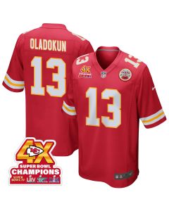 Chris Oladokun 13 Kansas City Chiefs Super Bowl LVIII Champions 4X Game Men Jersey – Red