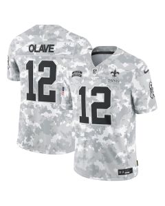 Chris Olave 12 New Orleans Saints 2024 Salute to Service Limited Men Jersey – Arctic Camo