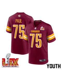 Chris Paul #75 Washington Commanders Super Bowl LIX Youth Jersey – Burgundy