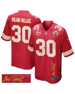 Chris Roland-Wallace 30 Kansas City Chiefs Super Bowl LIX Champions Patch ‘New Orleans – Where Legends Are Made’ EMBROIDERED Game Men Jersey – Red