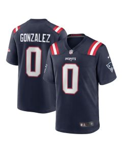 Christian Gonzalez 0 New England Patriots Team Game Men Jersey – Navy
