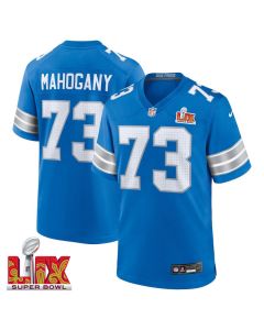 Christian Mahogany #73 Detroit Lions Super Bowl LIX Jersey – Men’s – Blue