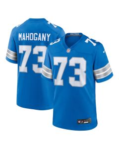 Christian Mahogany 73 Detroit Lions Team Game Men Jersey – Blue