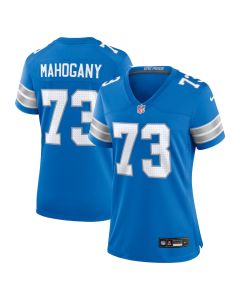 Christian Mahogany 73 Detroit Lions Women Team Game Jersey – Blue