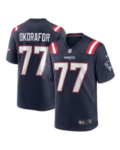 Chukwuma Okorafor 77 New England Patriots Team Game Men Jersey – Navy