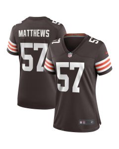 Clay Matthews 57 Cleveland Browns Women Game Retired Jersey – Brown